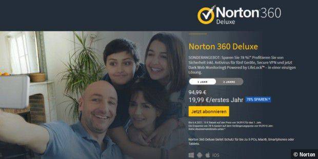 Nur für kurze Zeit: Norton 360 Deluxe um 78 Prozent günstiger