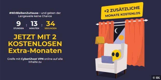 Cyberghost VPN: 2,64 Euro/Monat plus 2 Monate geschenkt