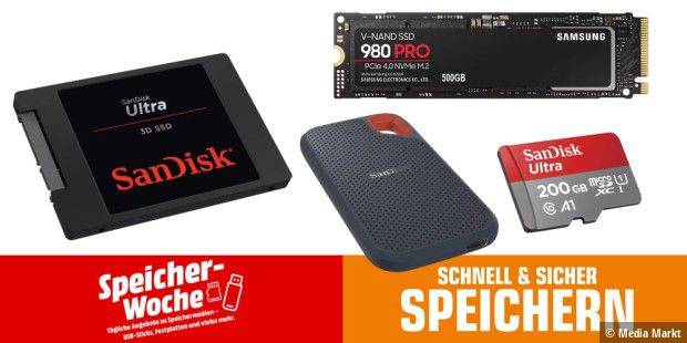 Speicherwoche: SSDs, Festplatten &amp; mehr zu Tiefstpreisen bei Media Markt und Saturn