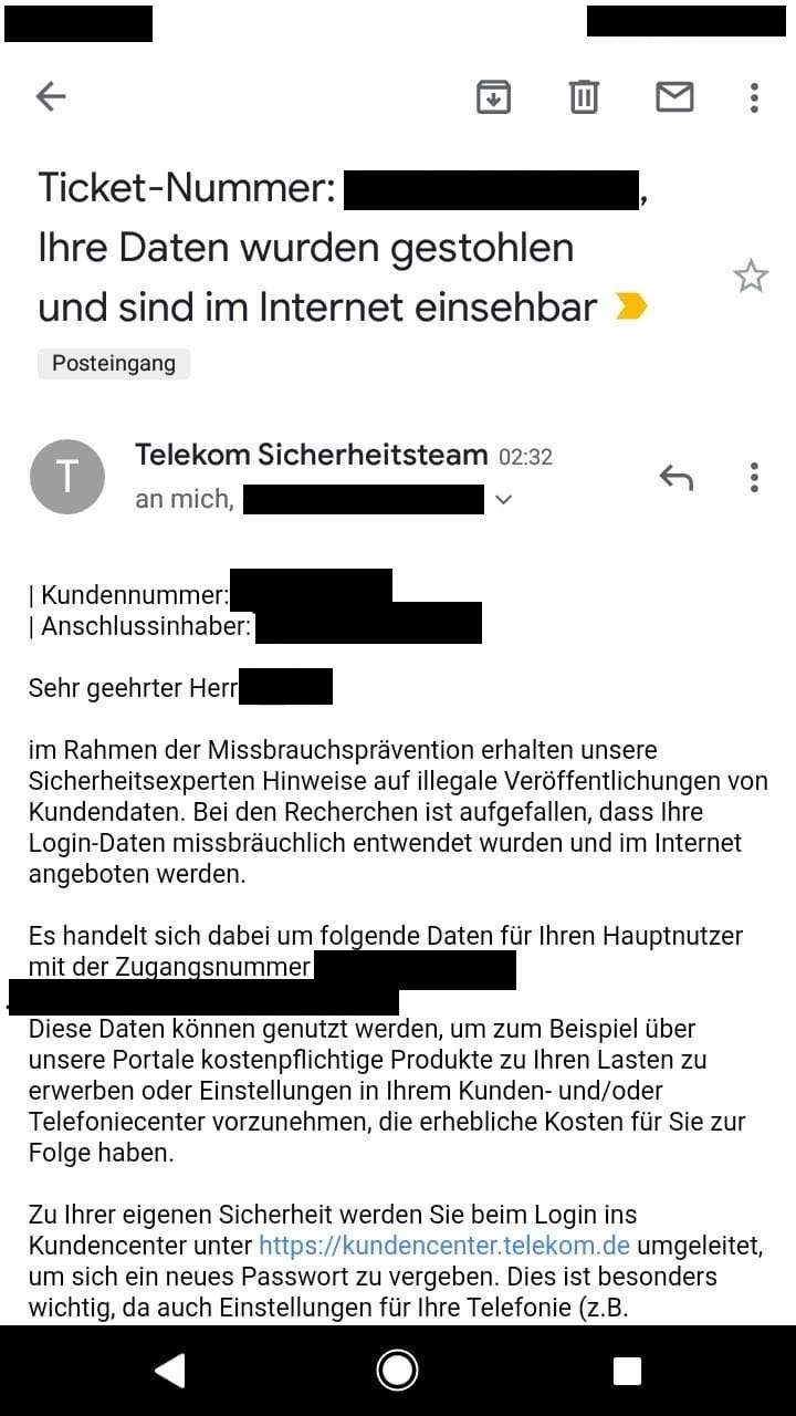 Daten gestohlen  Auf diese Telekom-Mail sollten Sie reagieren