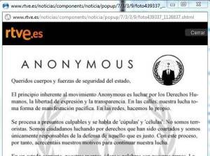 Anonymous geht gegen spanischen Polizei-Server vor