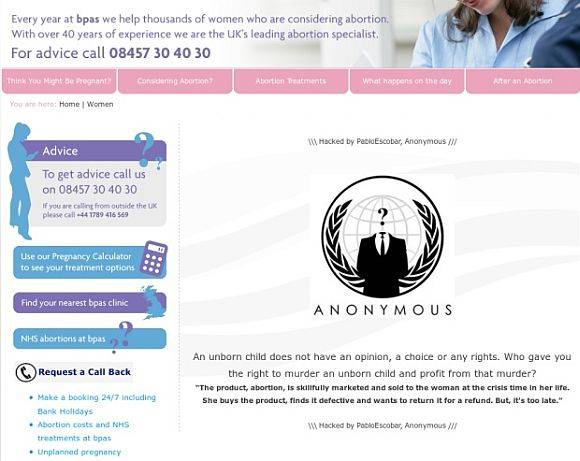 Anonymous-Mitglied hackt britische Abtreibungsberatungsstelle